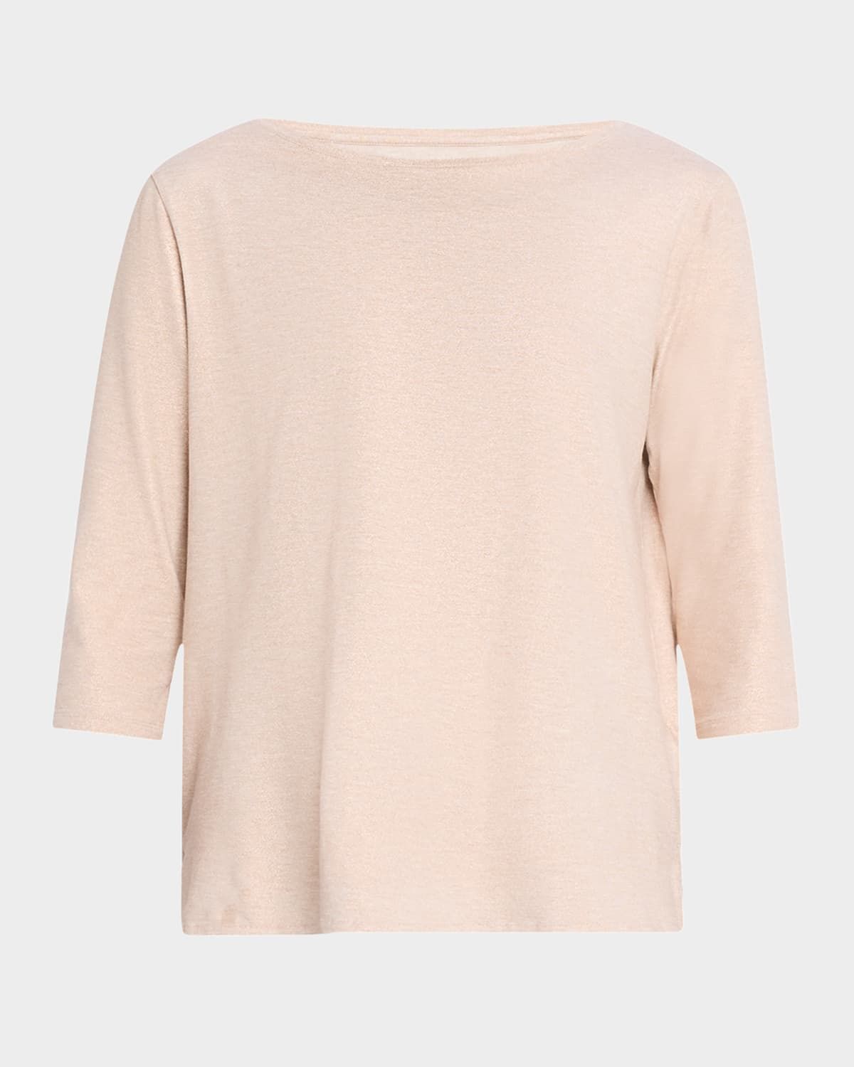 Soft Touch 3/4-Sleeve Metallic Jersey T-Shirt