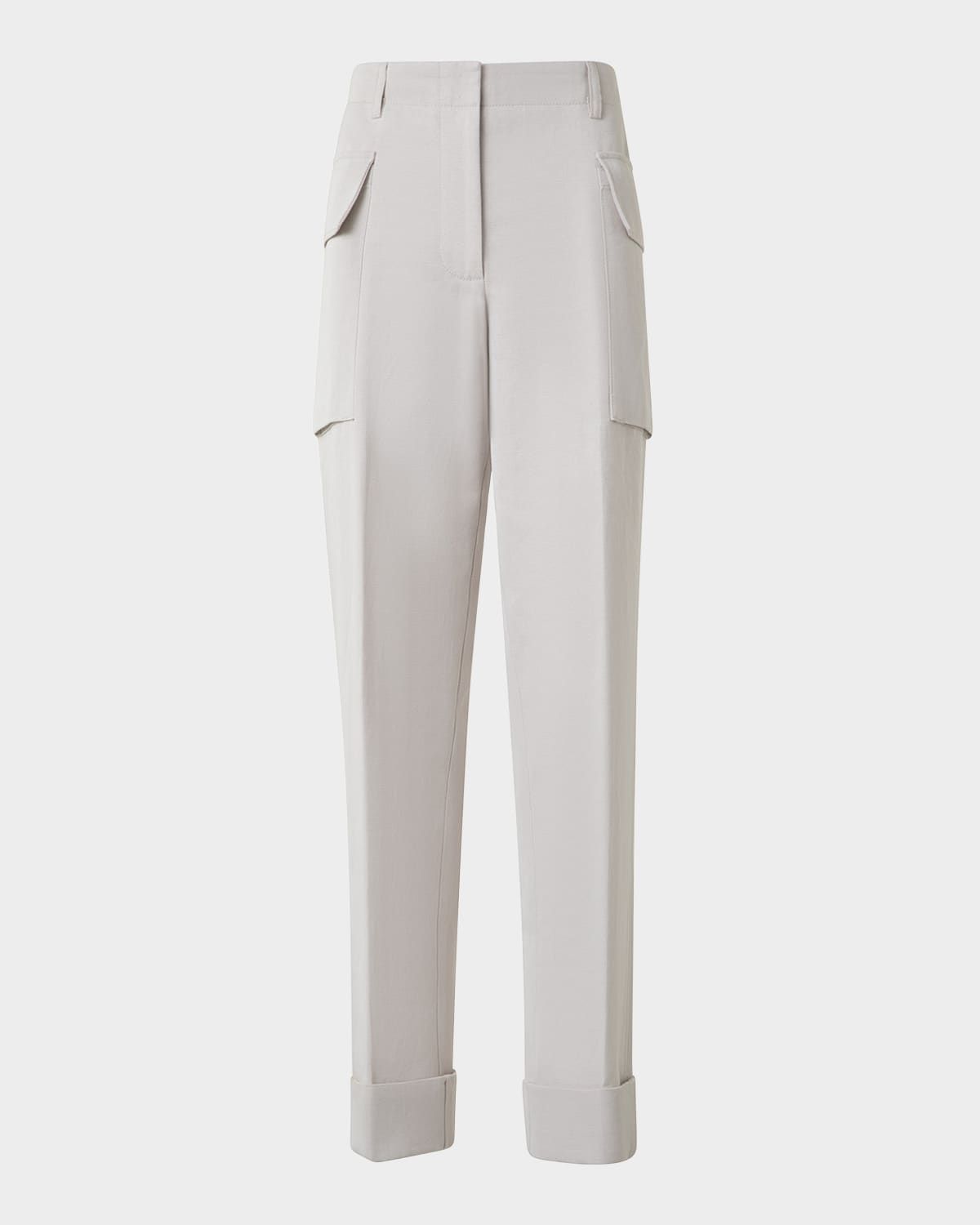 Marley Cropped Cotton-Linen Cargo Pants