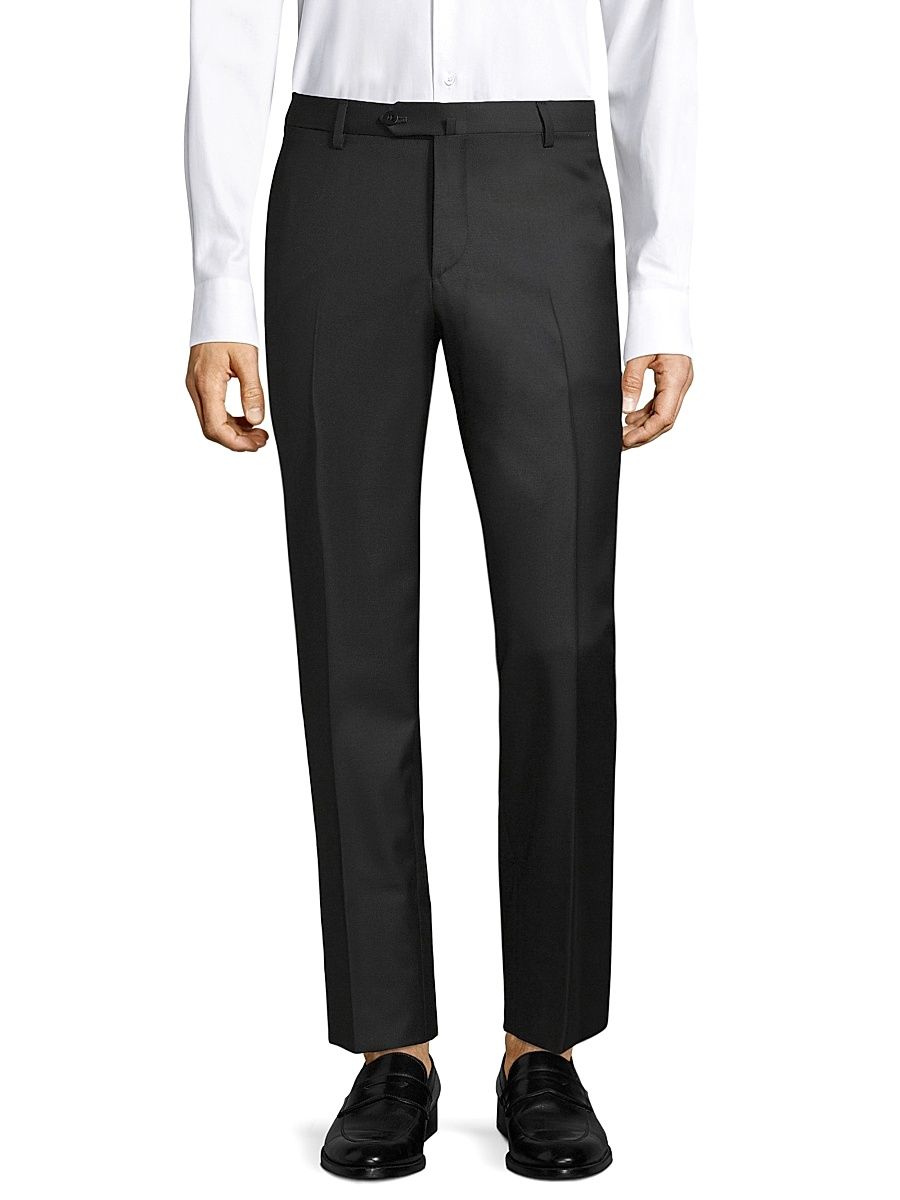 Men's Gregory Basic Wool Trousers - Black - Size 48