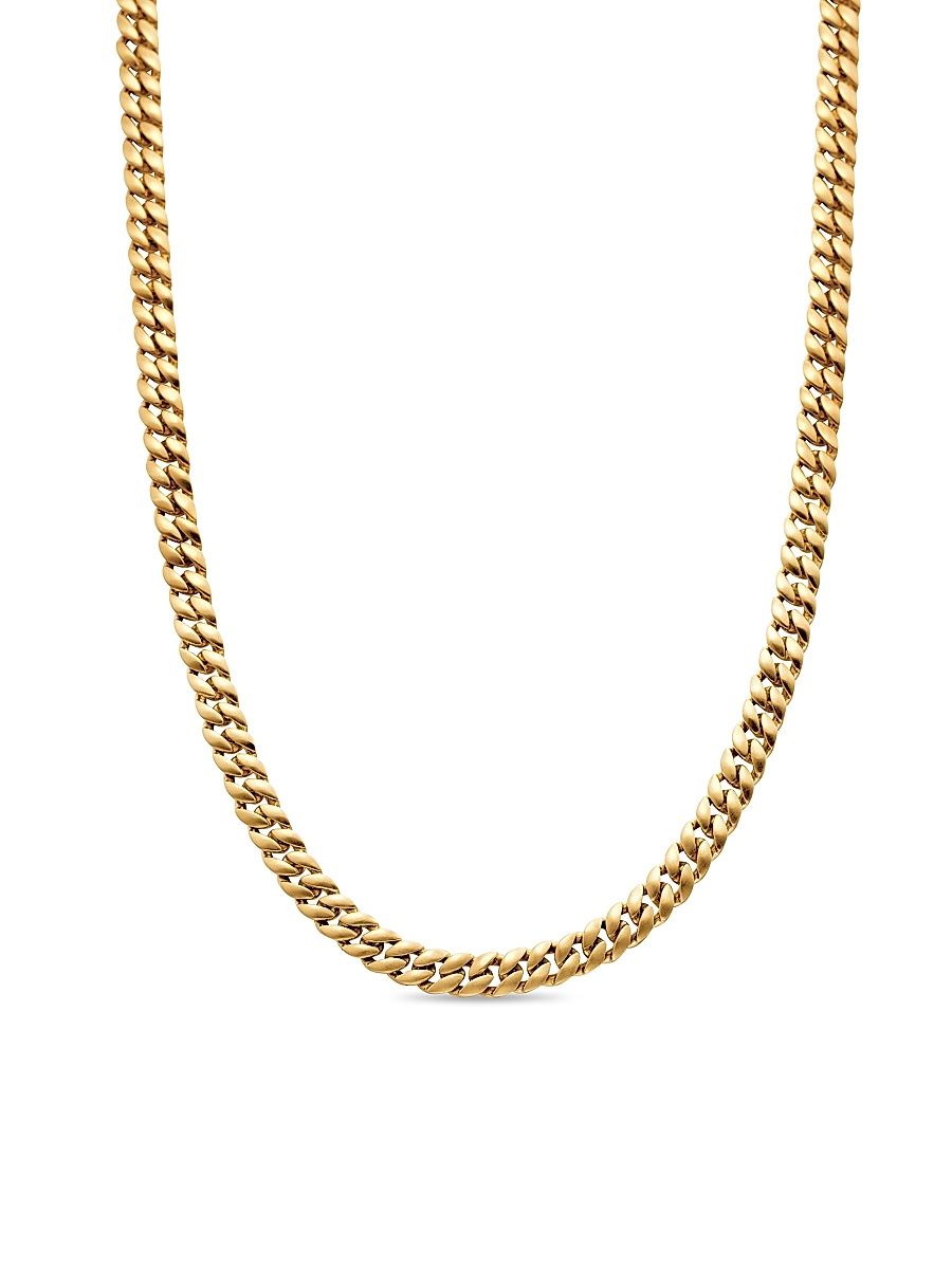 Men's Curb Chain Necklace in 18K Yellow Gold, 6MM - Gold - Size 20