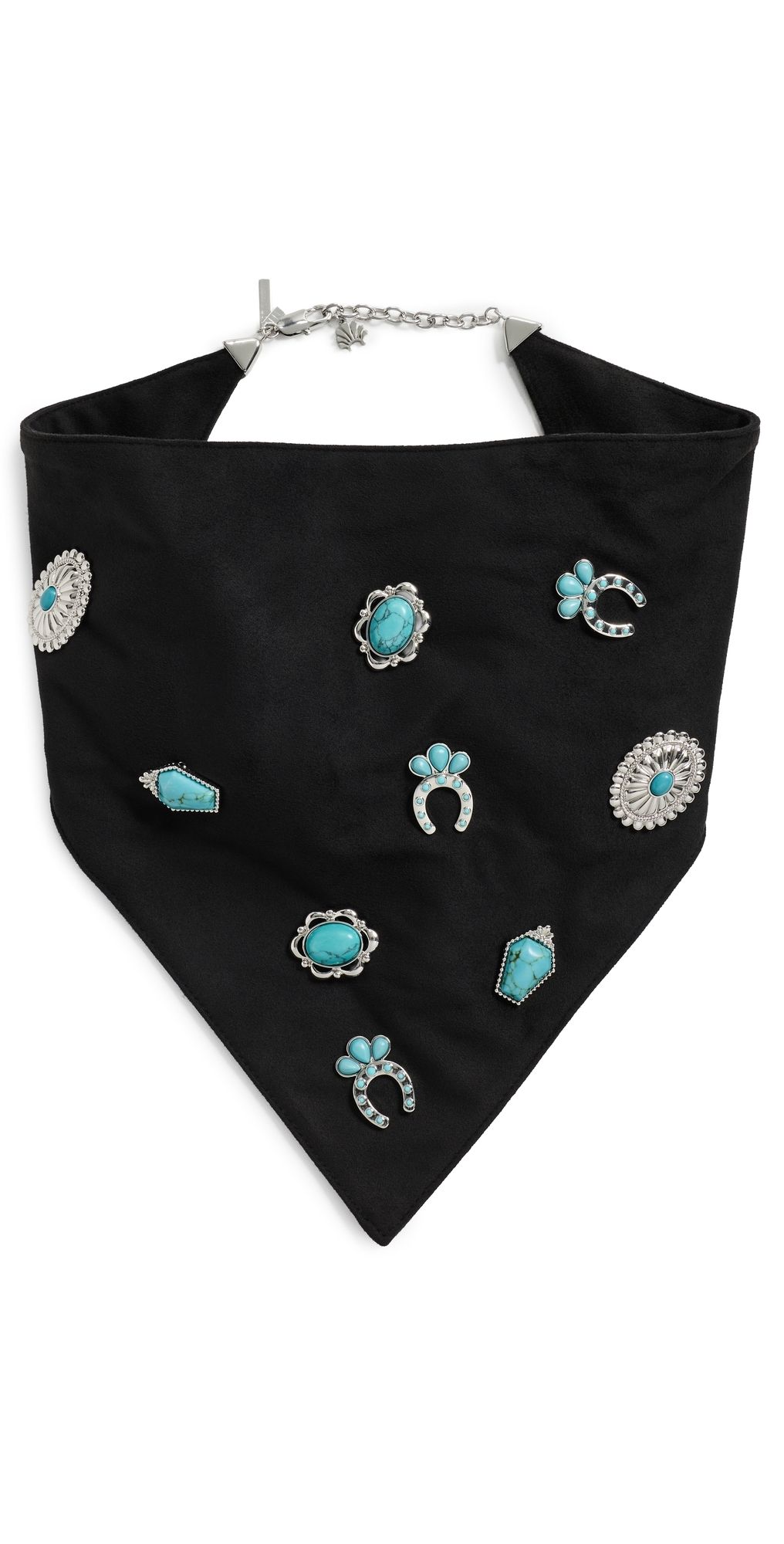 Lele Sadoughi Bonnie Brooch Scarf Necklace Jet One Size