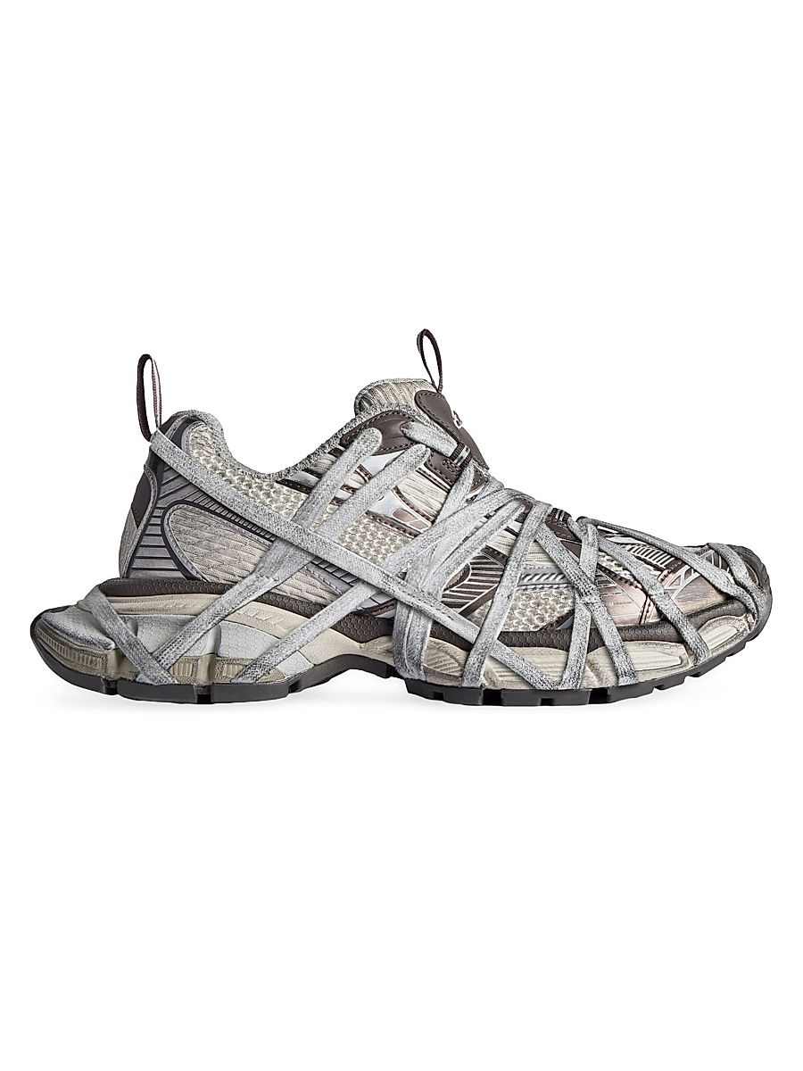 Men's 3XL Extreme Lace Sneakers - Brown Grey Beige - Size 13