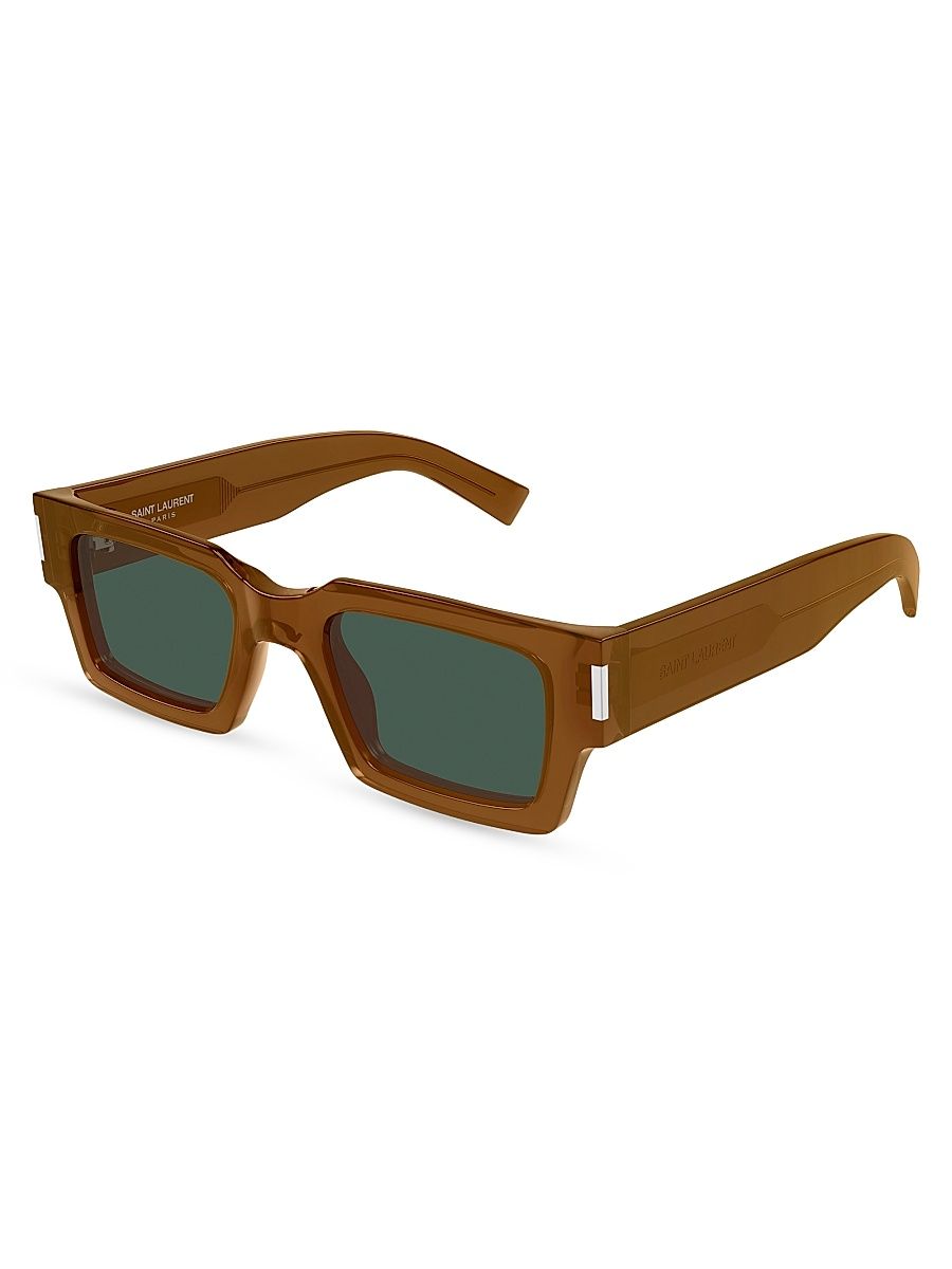 Men's Wirecore 50MM Square Sunglasses - Brown Green