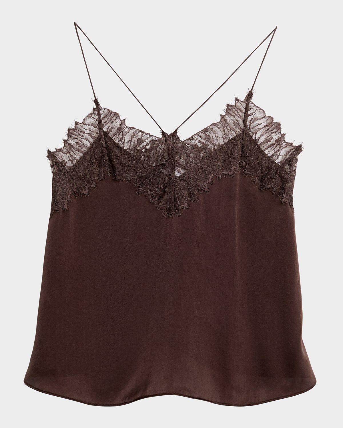 Newin Silk Lace-Trim Cami