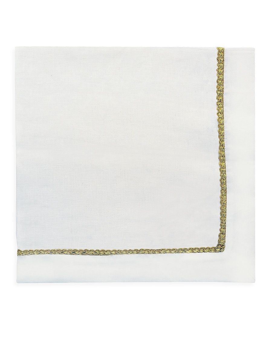 Metallic Braided Rope Linen Napkin Set of 4 - Gold