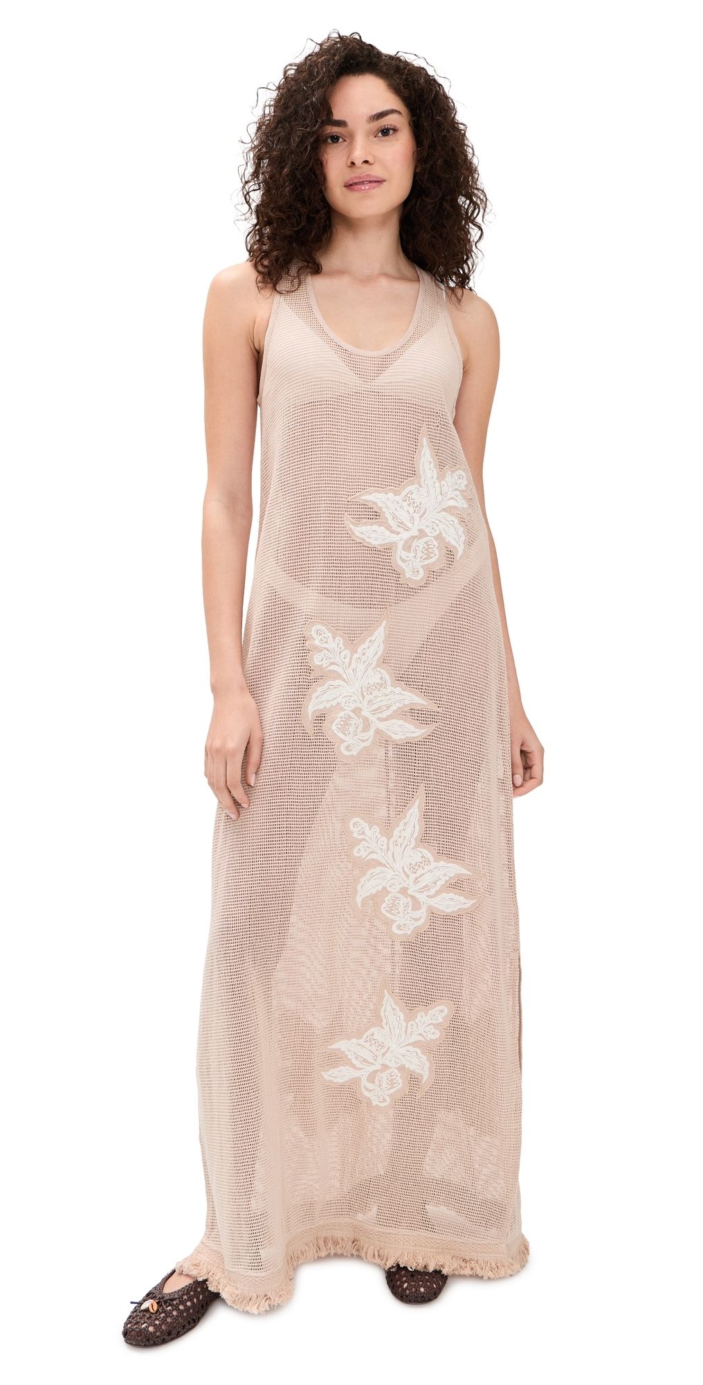 Las Sureñas Fragola Net Dress Caramel L