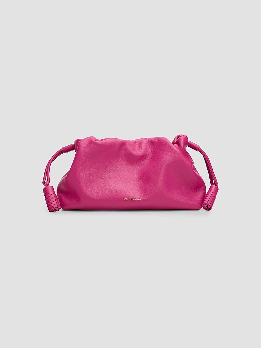 Women's Small Leather Clutch - Berry