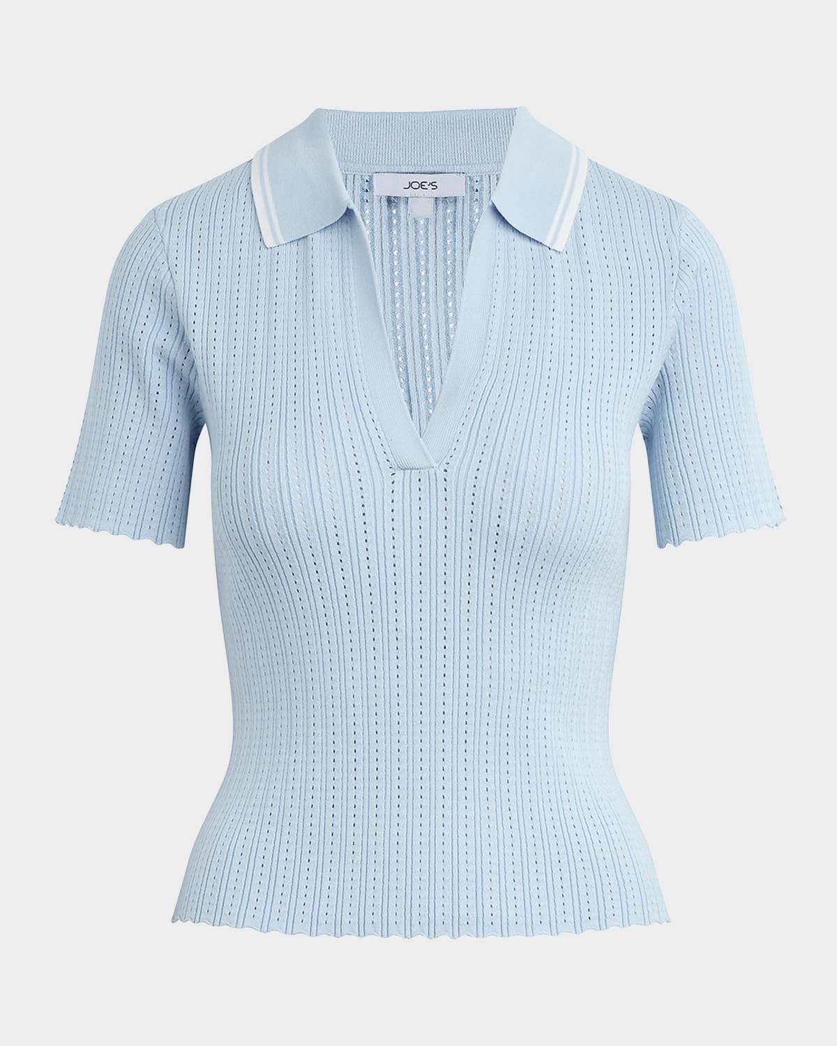 Jess Short-Sleeve Pointelle Polo