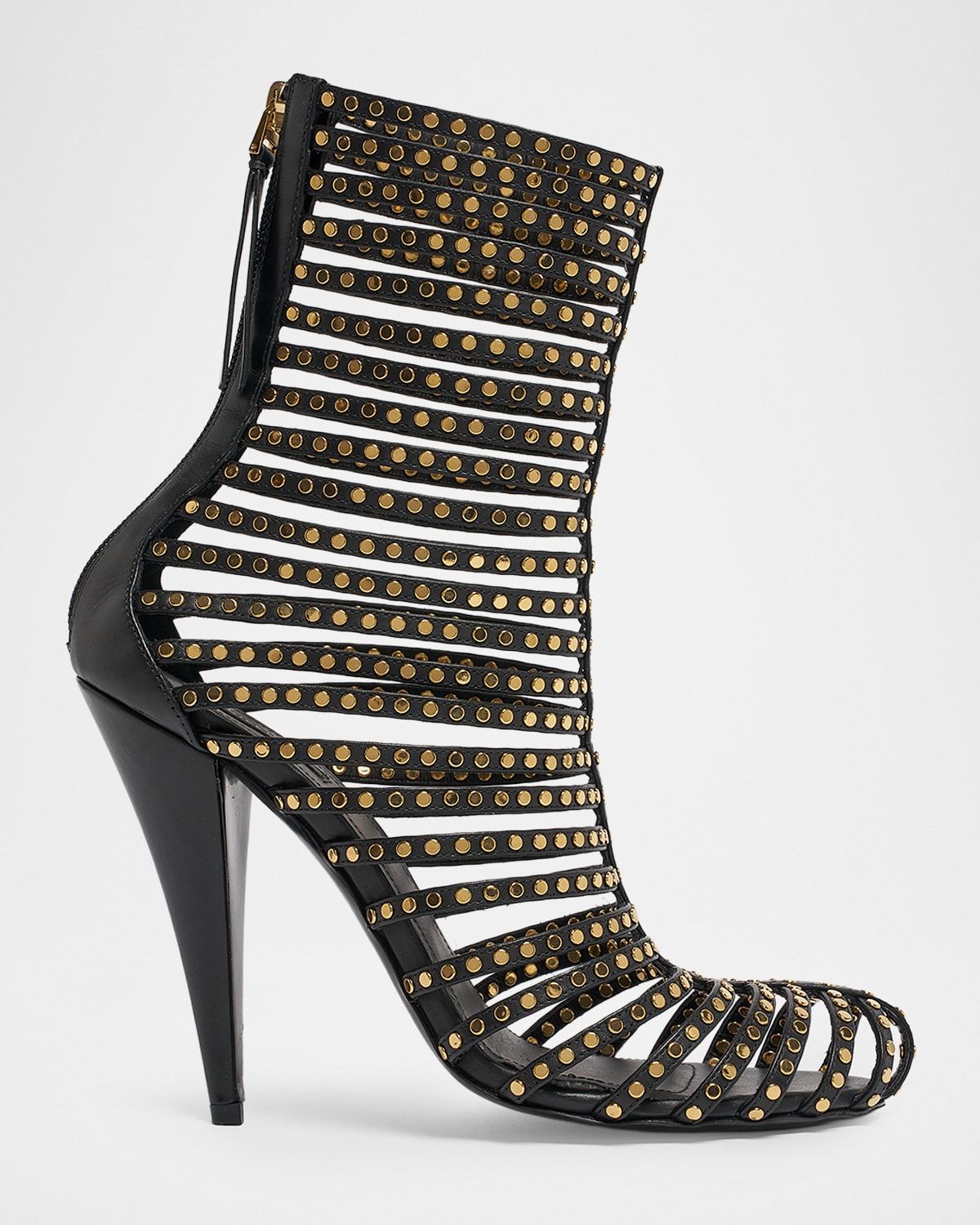 Cage 94mm Studded Leather Ankle Boots