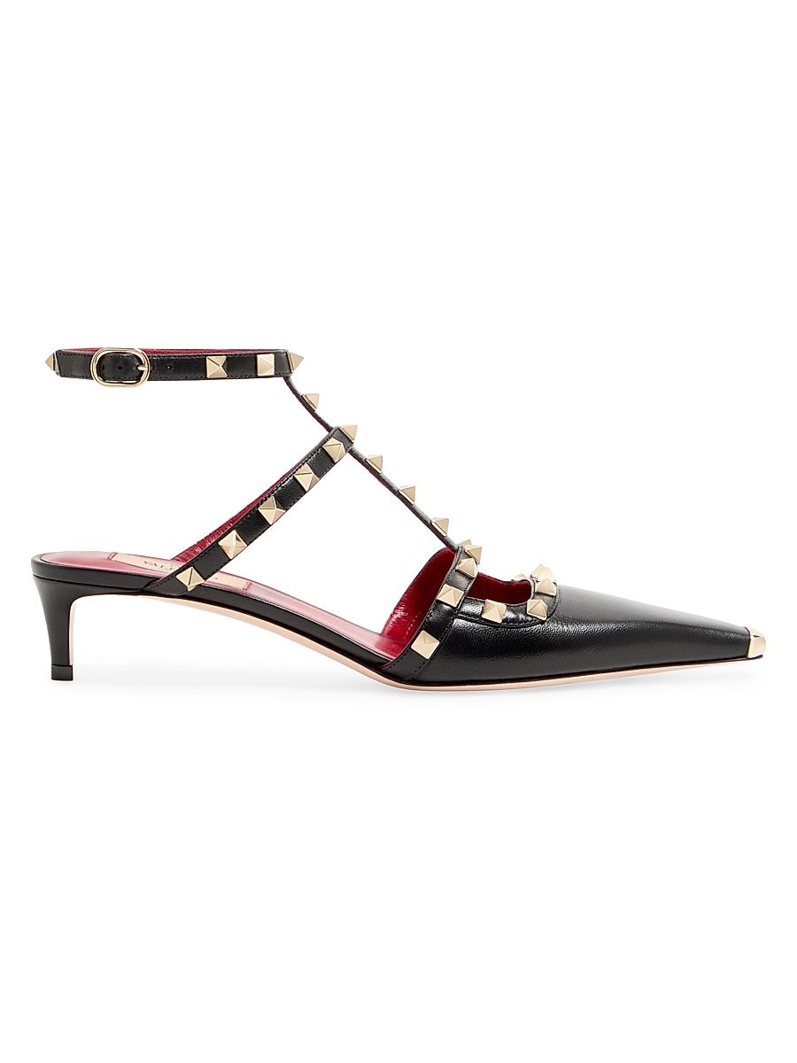 Women's Rockstud 40MM Kidskin Pumps - Black - Size 5.5