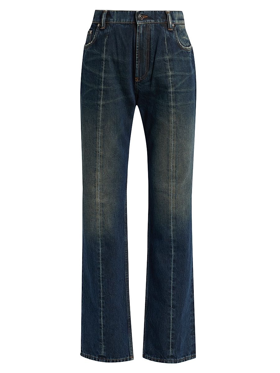 Women's Faded Straight Jeans - Dirty Blue - Size 30