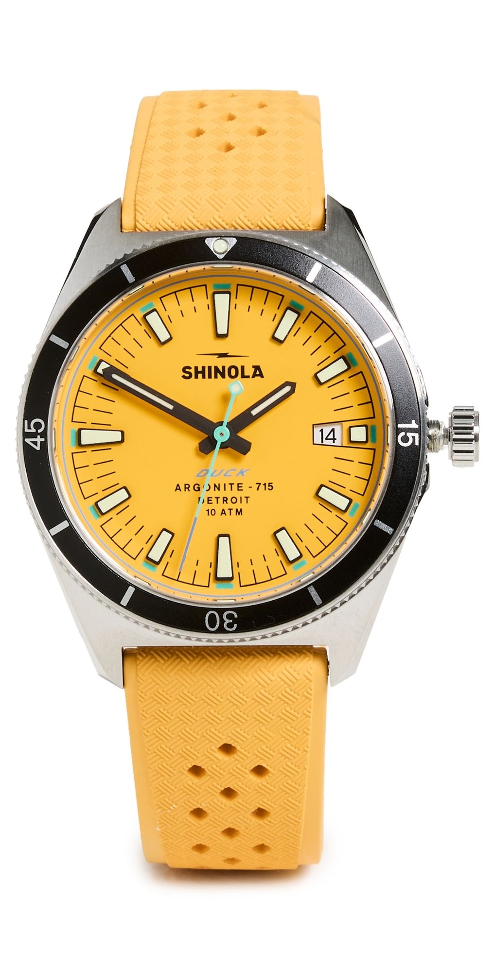 Shinola Duck 3hd 40mm, Canary Rubber Strap Watch Canary 40mm