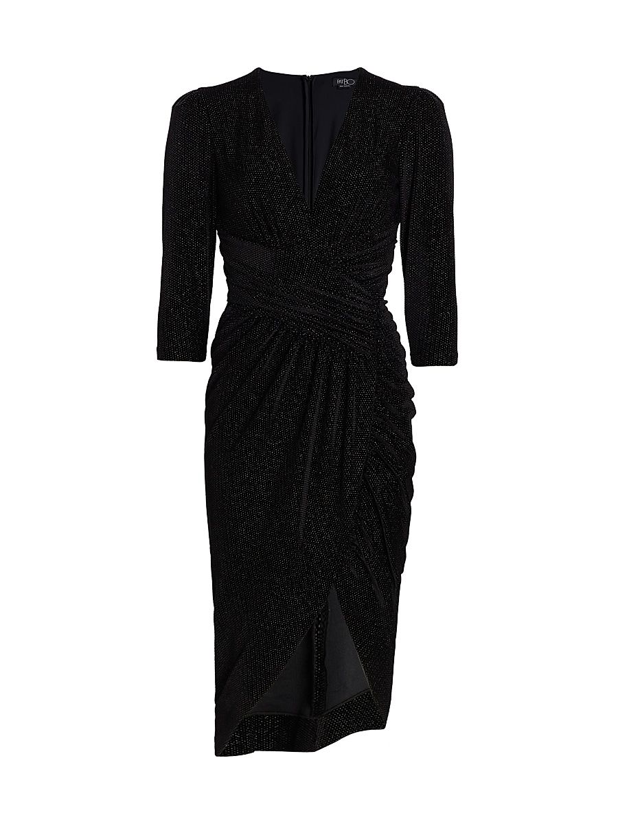 Women's Shimmer Velvet Cocktail Dress - Black - Size 6