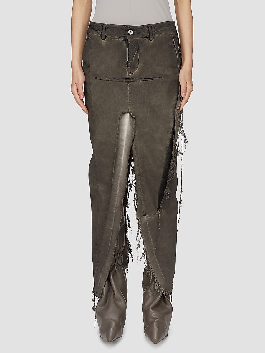Women's Distressed Demin Maxi Skirt - Dust Combo - Size 29