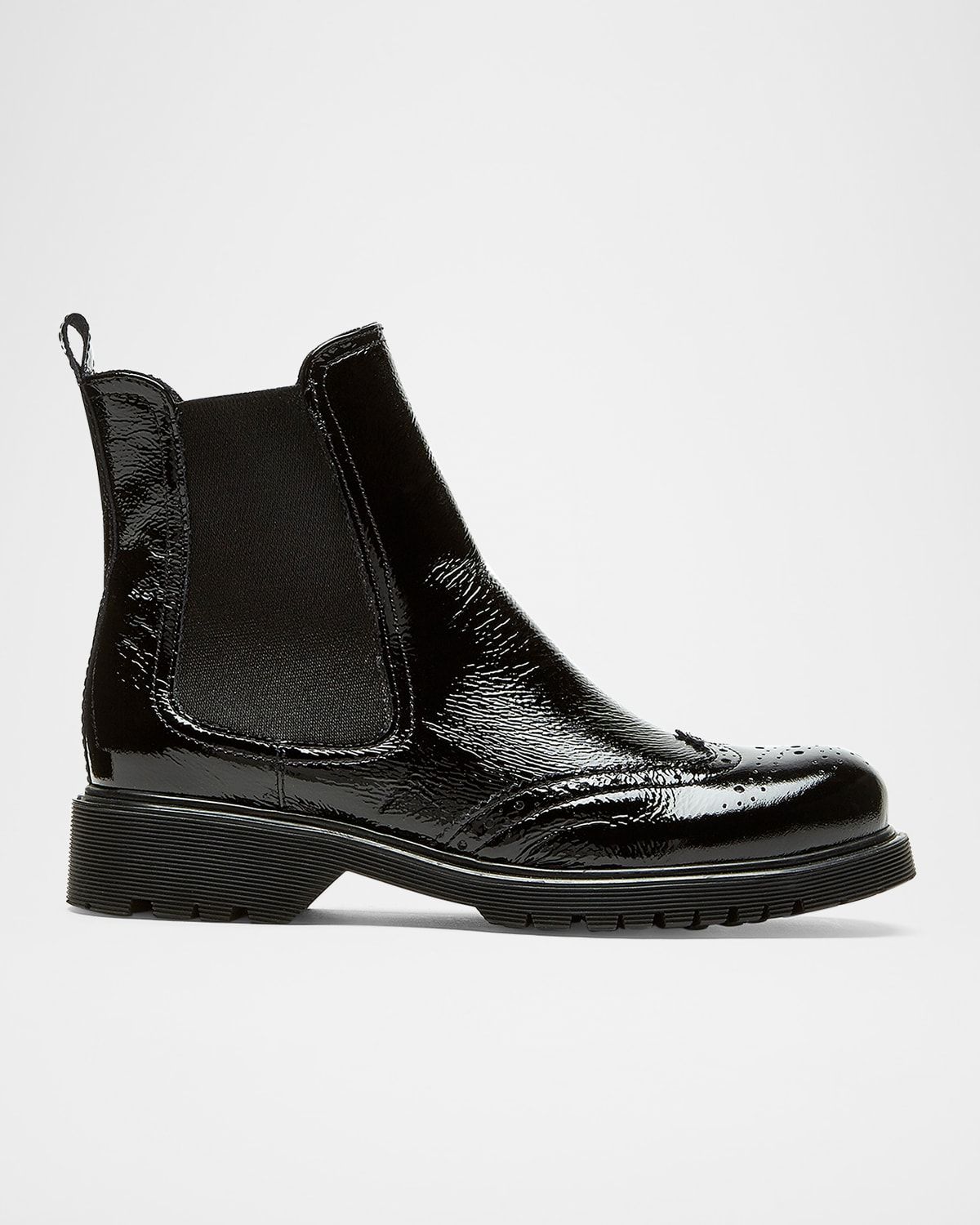 Hansel Brogue Crinkle Leather Chelsea Booties
