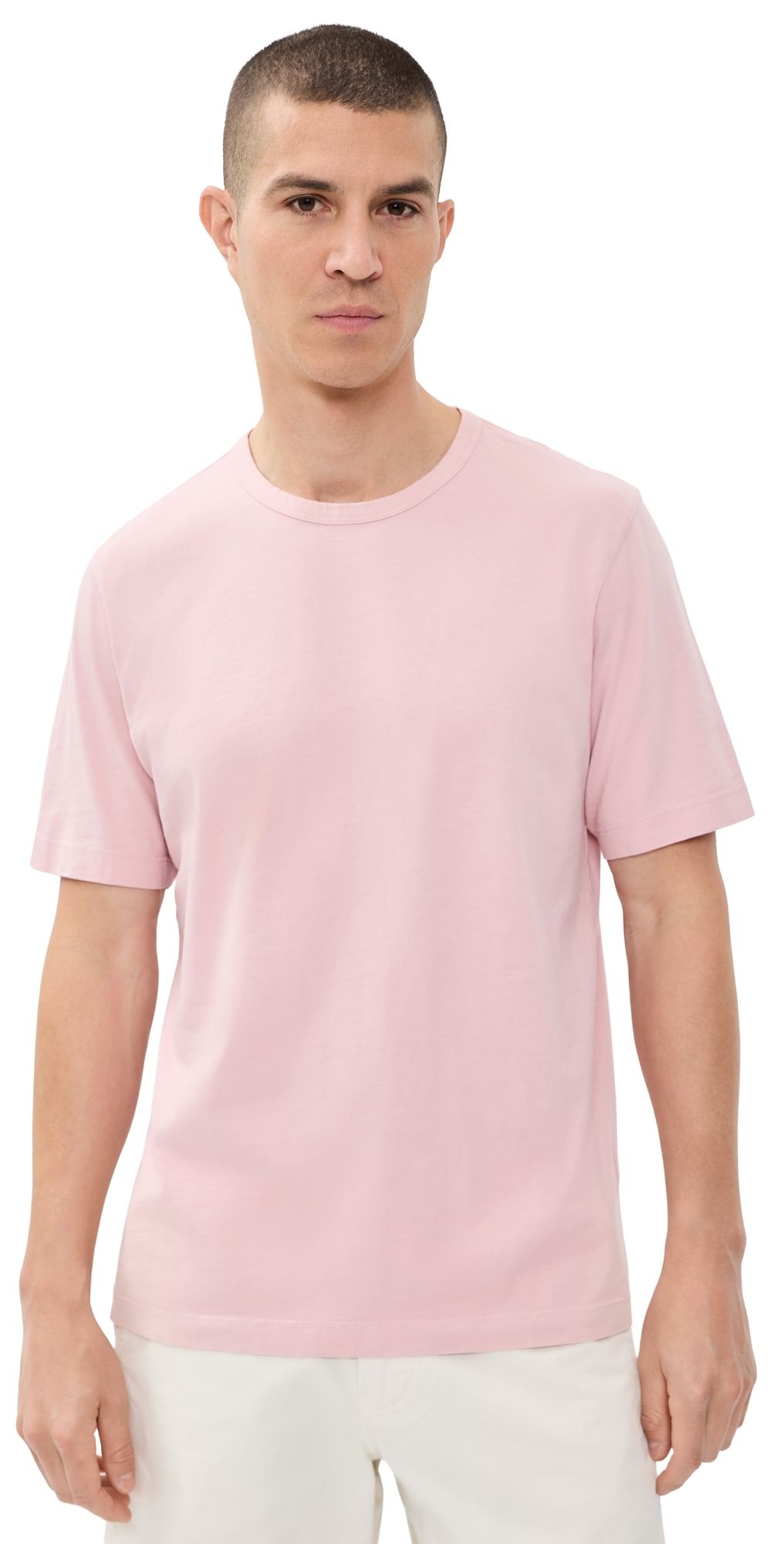 Theory Crew Neck Tinted Tee Tinted Chalk Pink S
