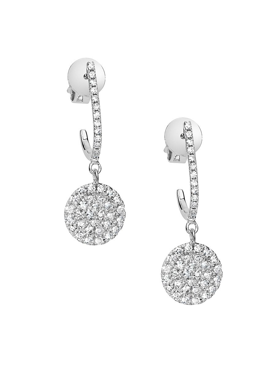 Women's 14K White Gold & Diamond Drop Earrings - White Gold