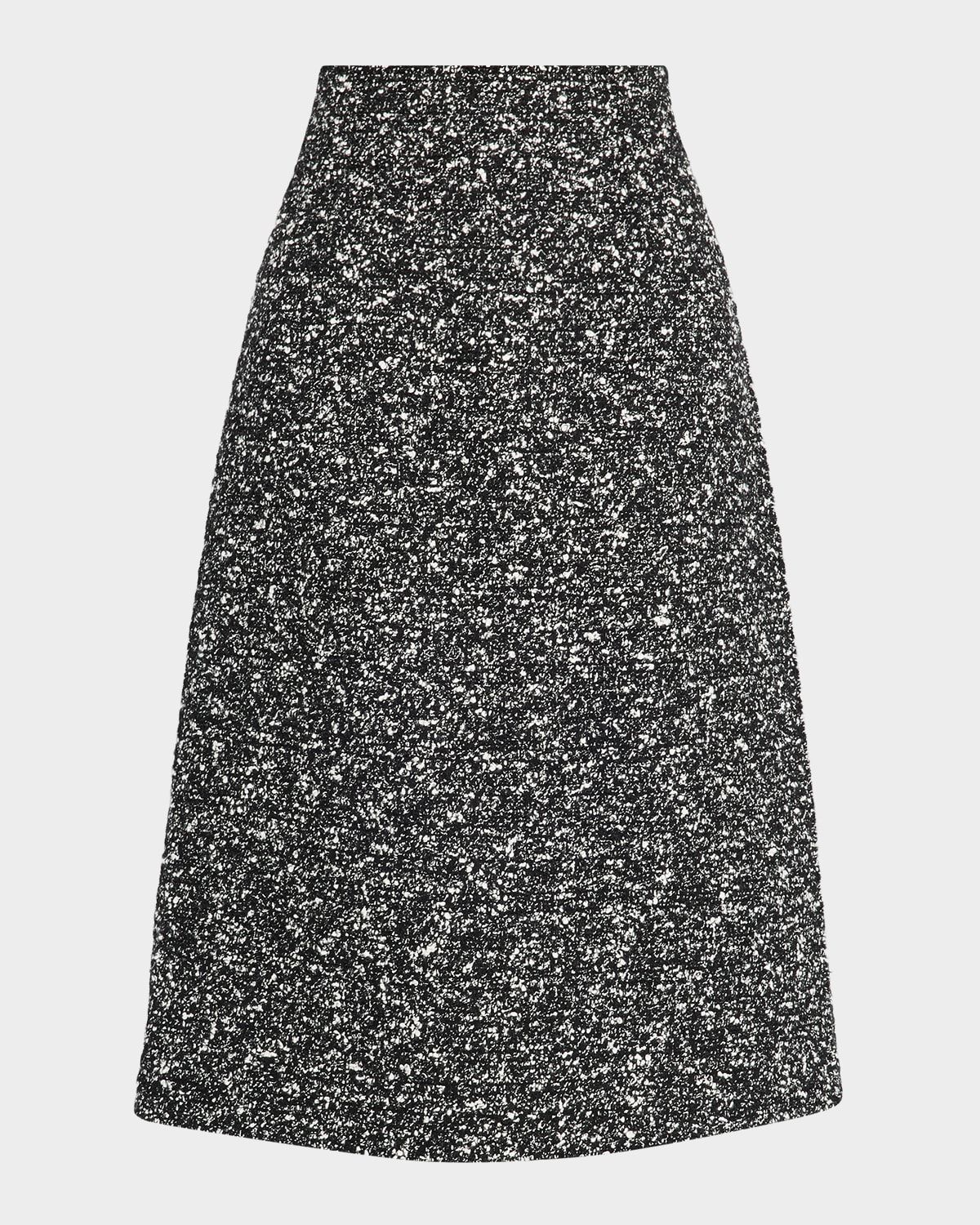 A-Line Boucle Tweed Midi Skirt
