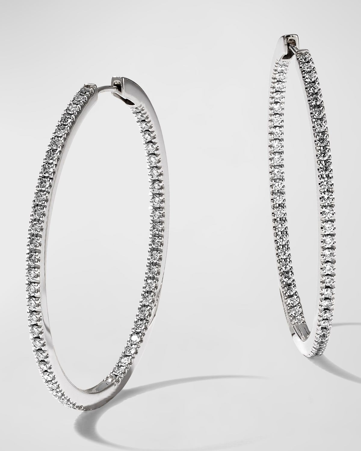 18K White Gold & Diamond Infinity Hoop Earrings, 1.25 tdcw