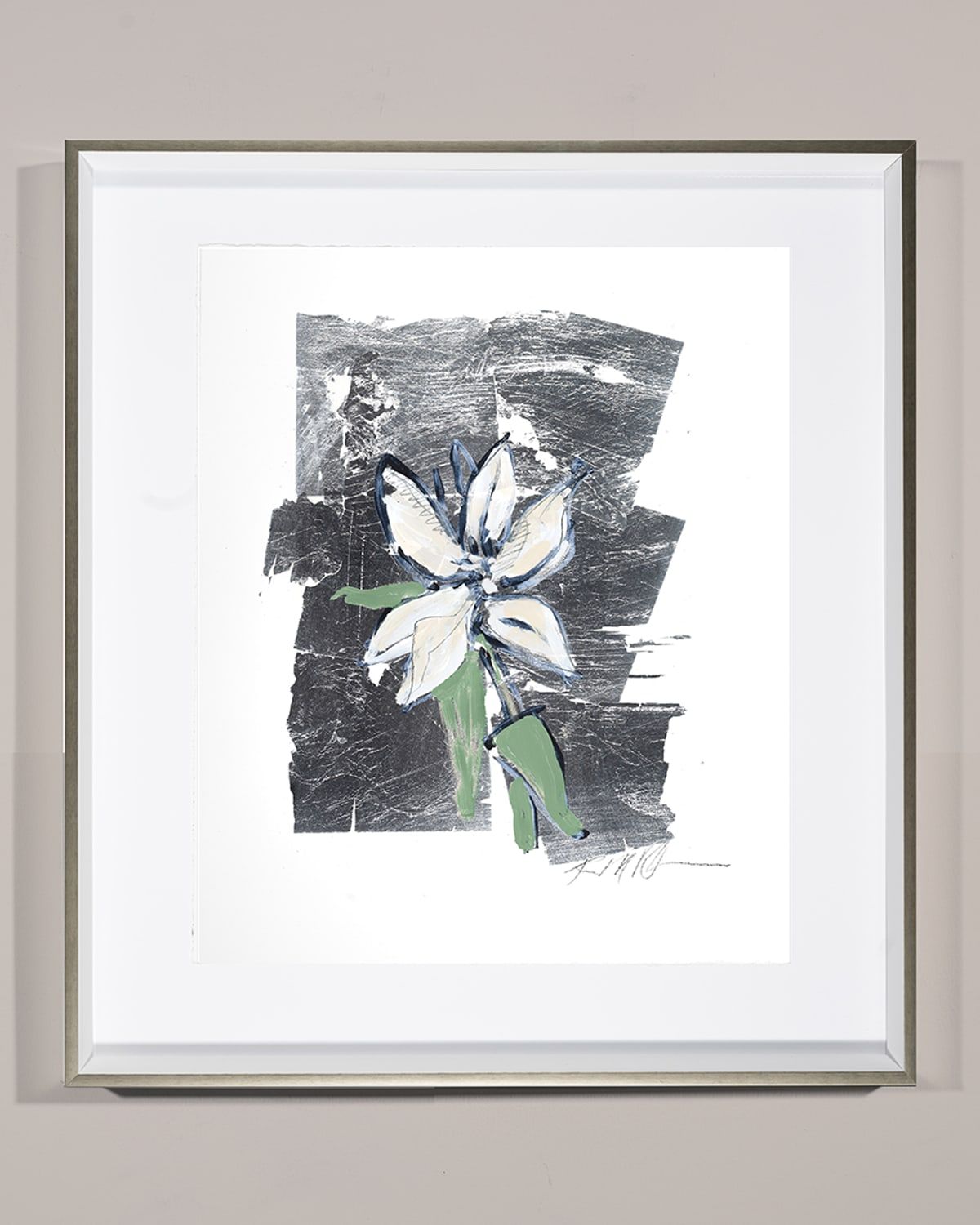 'Silver Flower Lily & apos; Wall Art