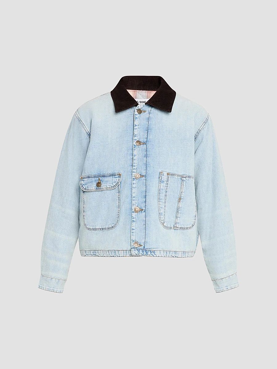 Re/done Women's Canyon Denim Jacket - Love Letter Blue - Size Large