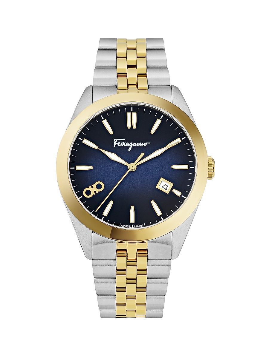 Men's FERRAGAMO Classic Stainless Steel Bracelet Watch/42MM - Two Tone