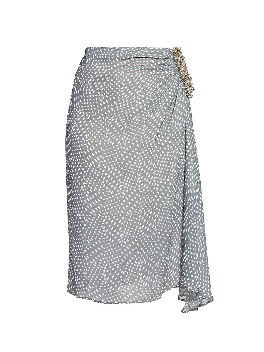 Women's Sovora Polka Dot Wrap Skirt - Grey - Size 10