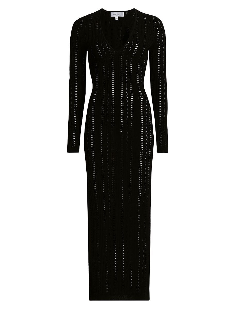 Women's Sai V-Neck Knit Maxi Dress - Black - Size Medium