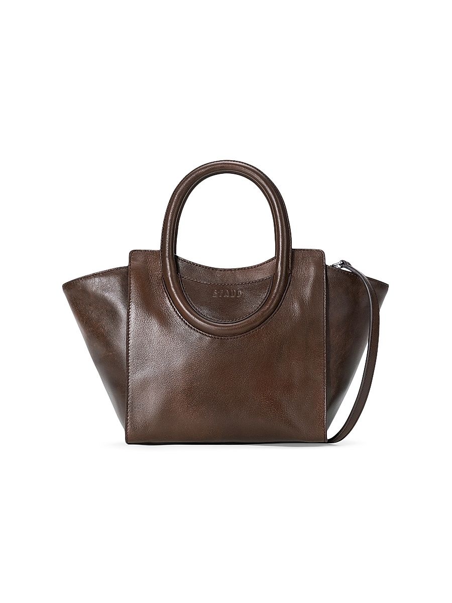 Women's Mini Maude Leather Tote Bag - Espresso Distressed