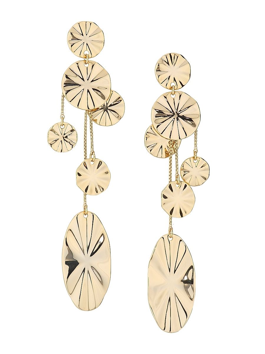 Women's Eleonora Goldtone Molten Disc Earrings - Gold