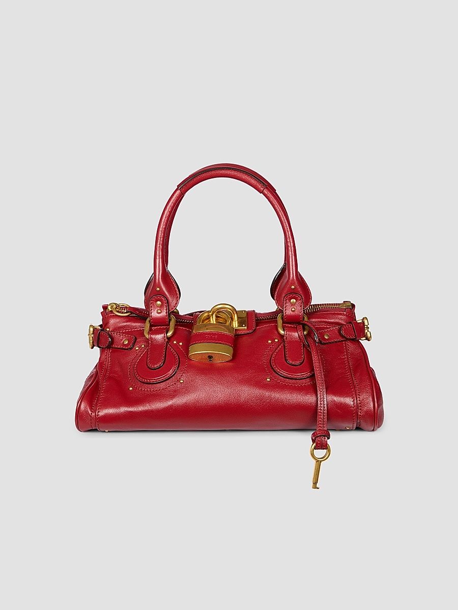 Women's Paddington Leather Shoulder Bag - Divine Red
