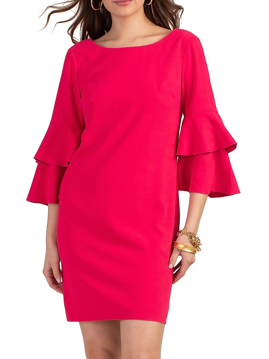 Women's Leona Tiered Bell-Sleeve Minidress - Te Amo Pink - Size 12