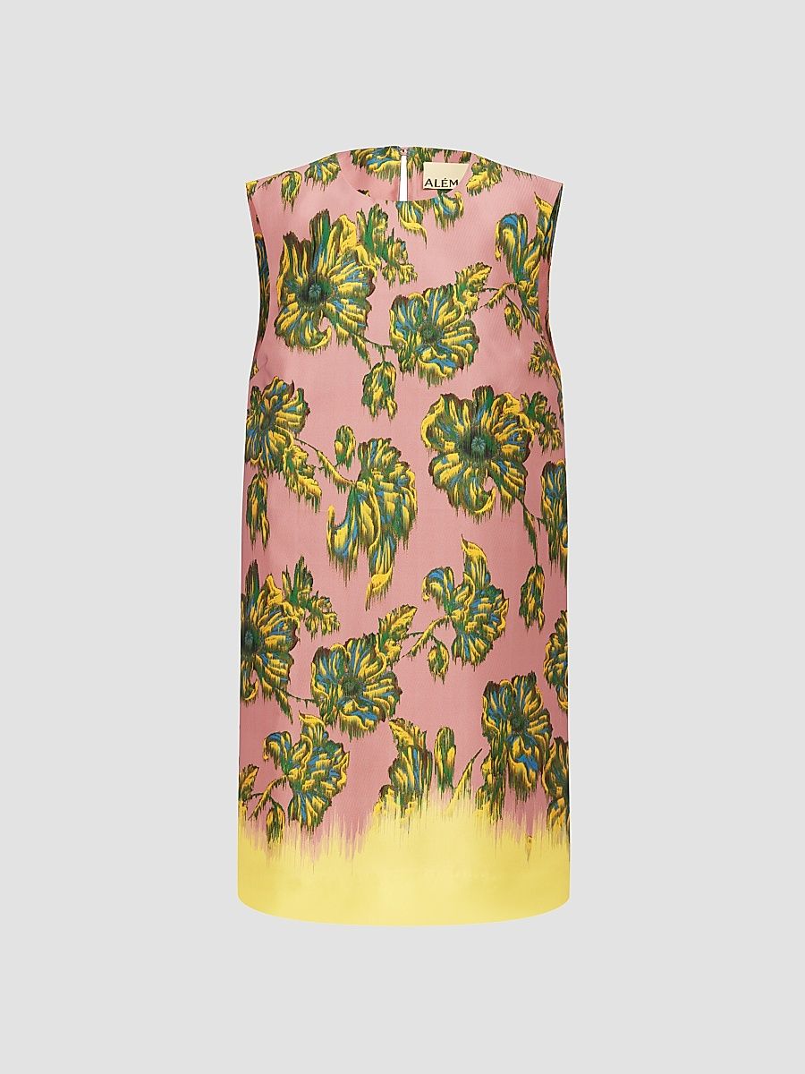 Women's Faye Floral Satin Mini Dress - Size 8