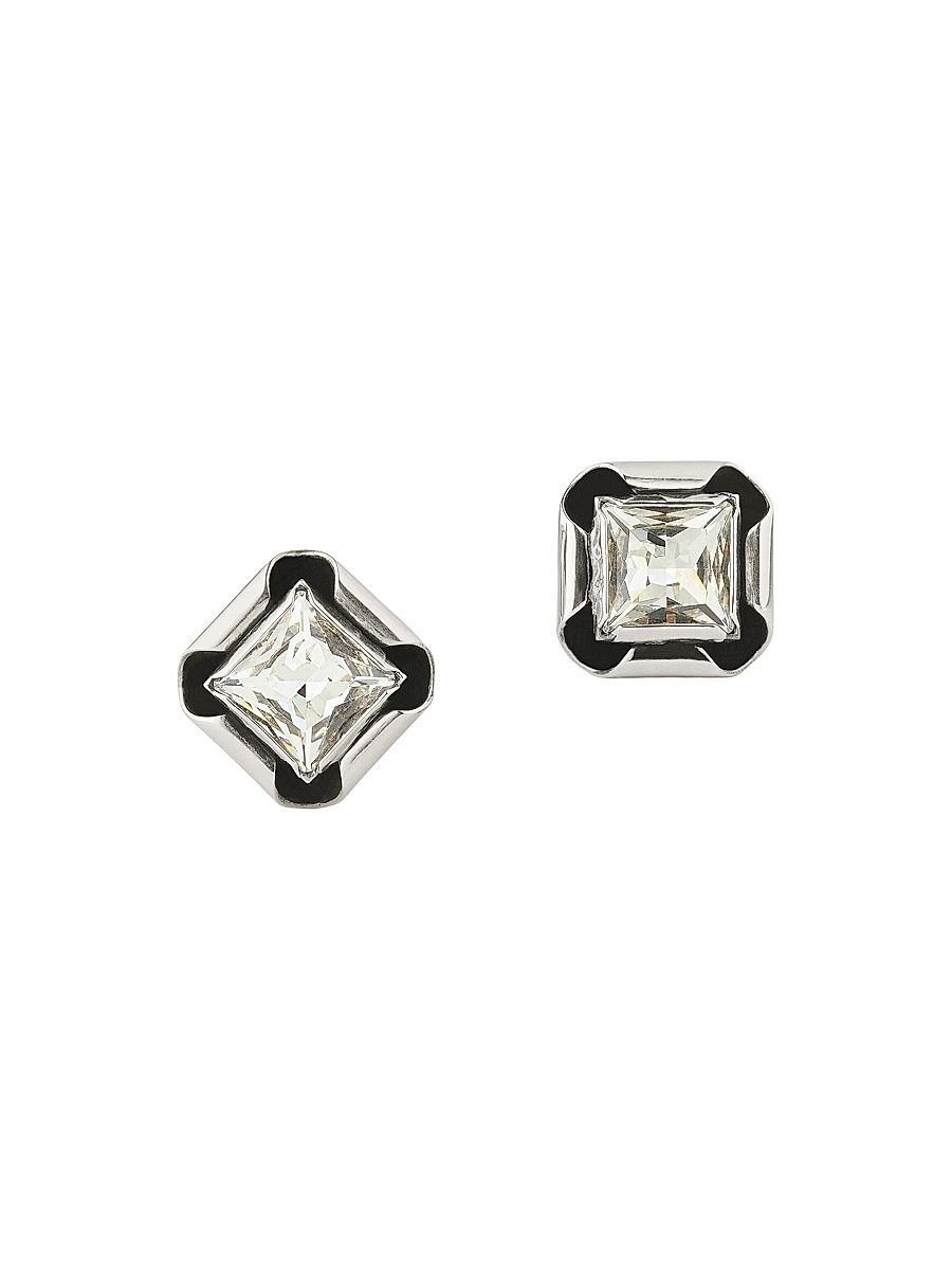Women's Crystal Stud Earrings - Antic Silvery