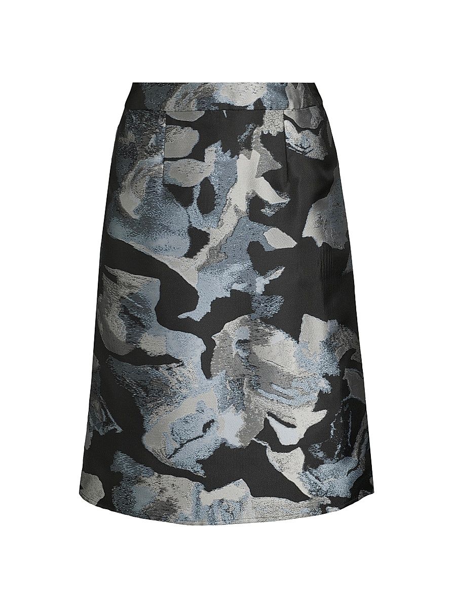 Women's Floral A-Line Woven Skirt - Dawn Granite Lunar Rock - Size Small