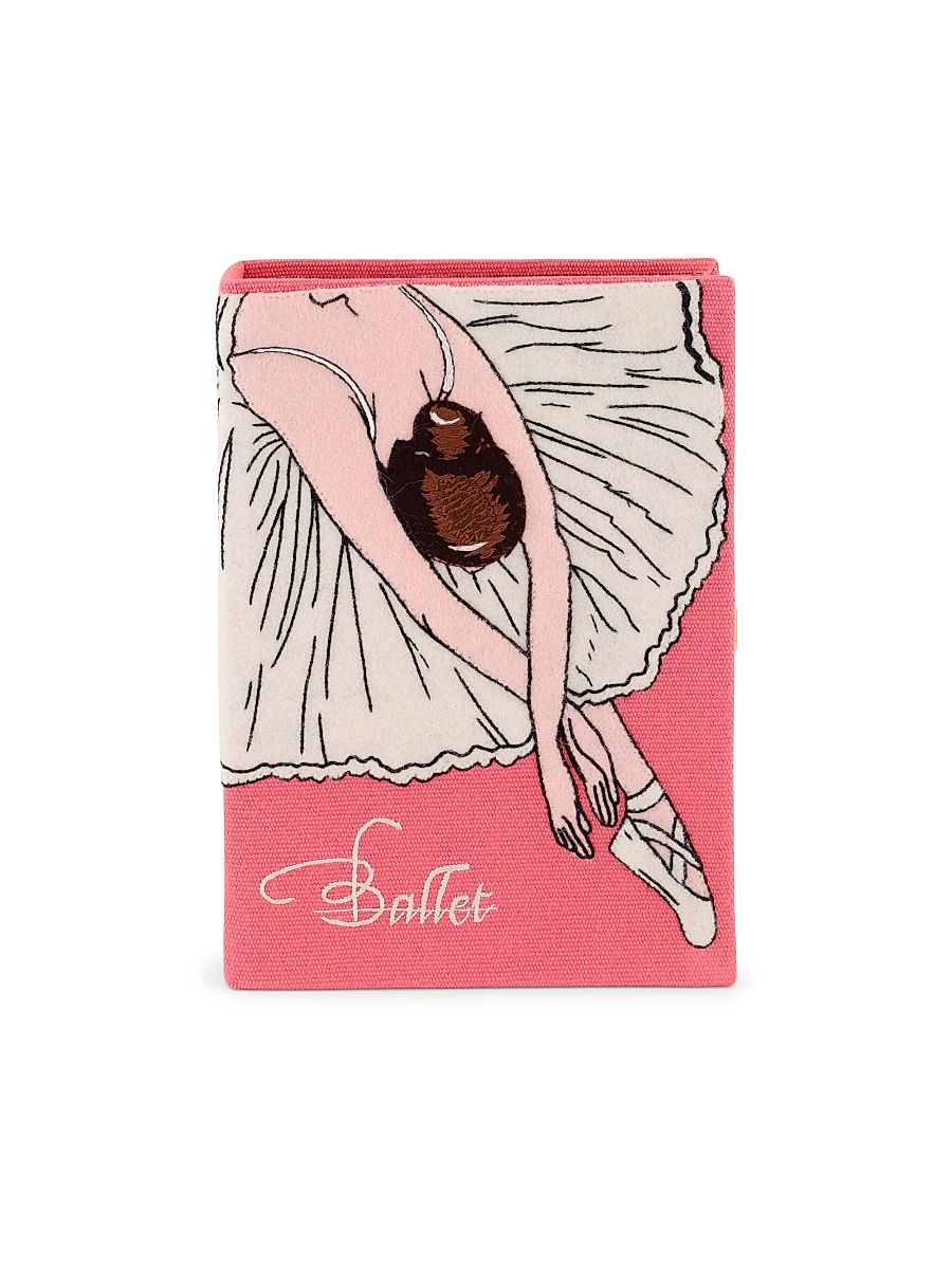 Women's Dance Ballerina Embroidered Book Clutch - Hibiscus