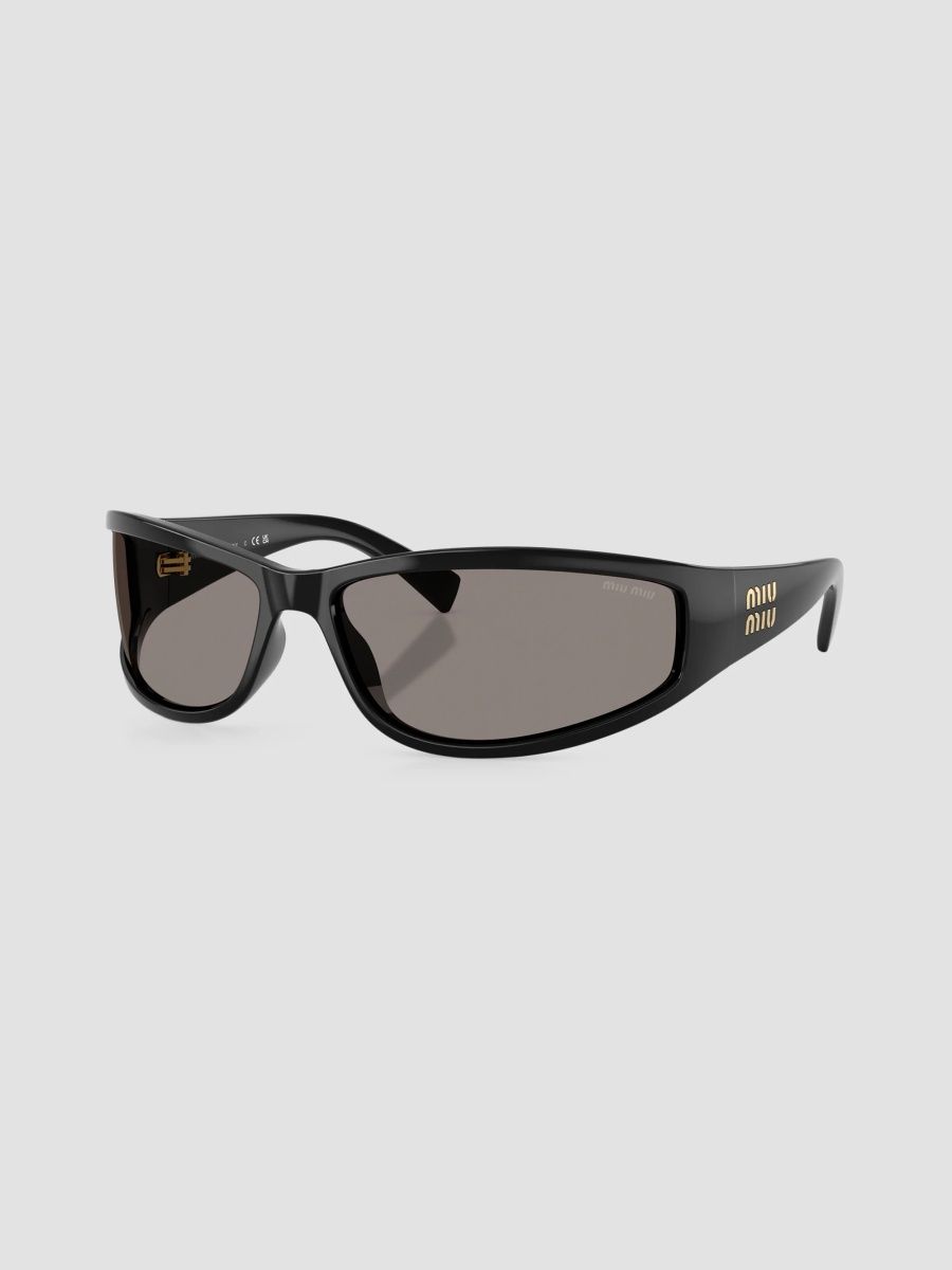 Miu Miu Women's 69MM Wraparound Sunglasses - Black