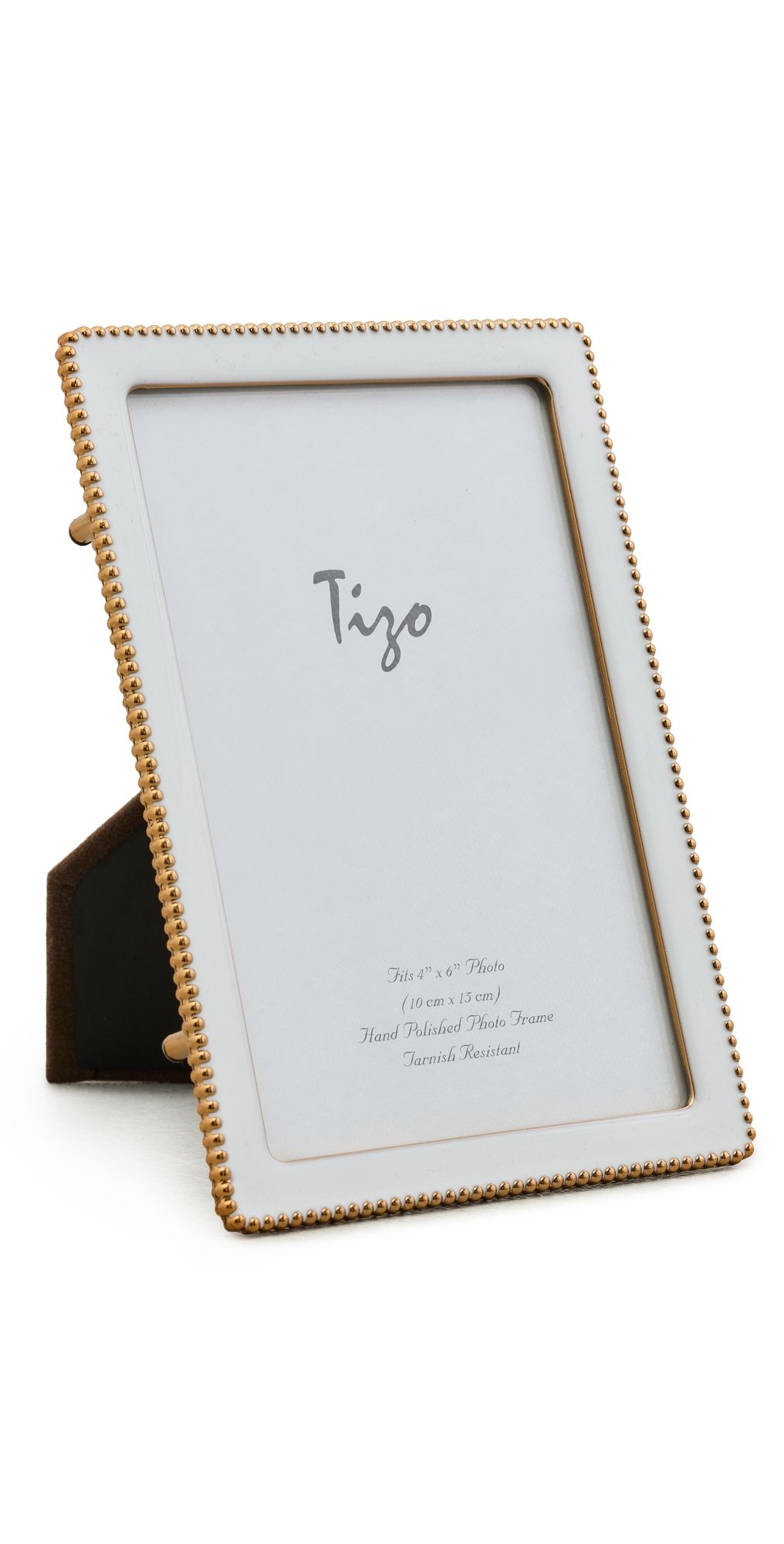 Tizo Design Goldplate Beaded Enamel Frame 4x6 White One Size