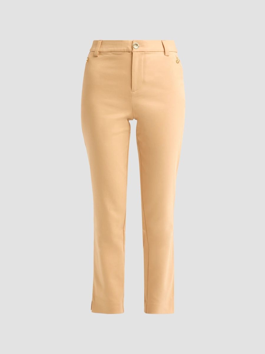 Lilly Pulitzer Women's Ana Stretch Cotton-Blend High-Rise Pants - Iced Latte - Size 12
