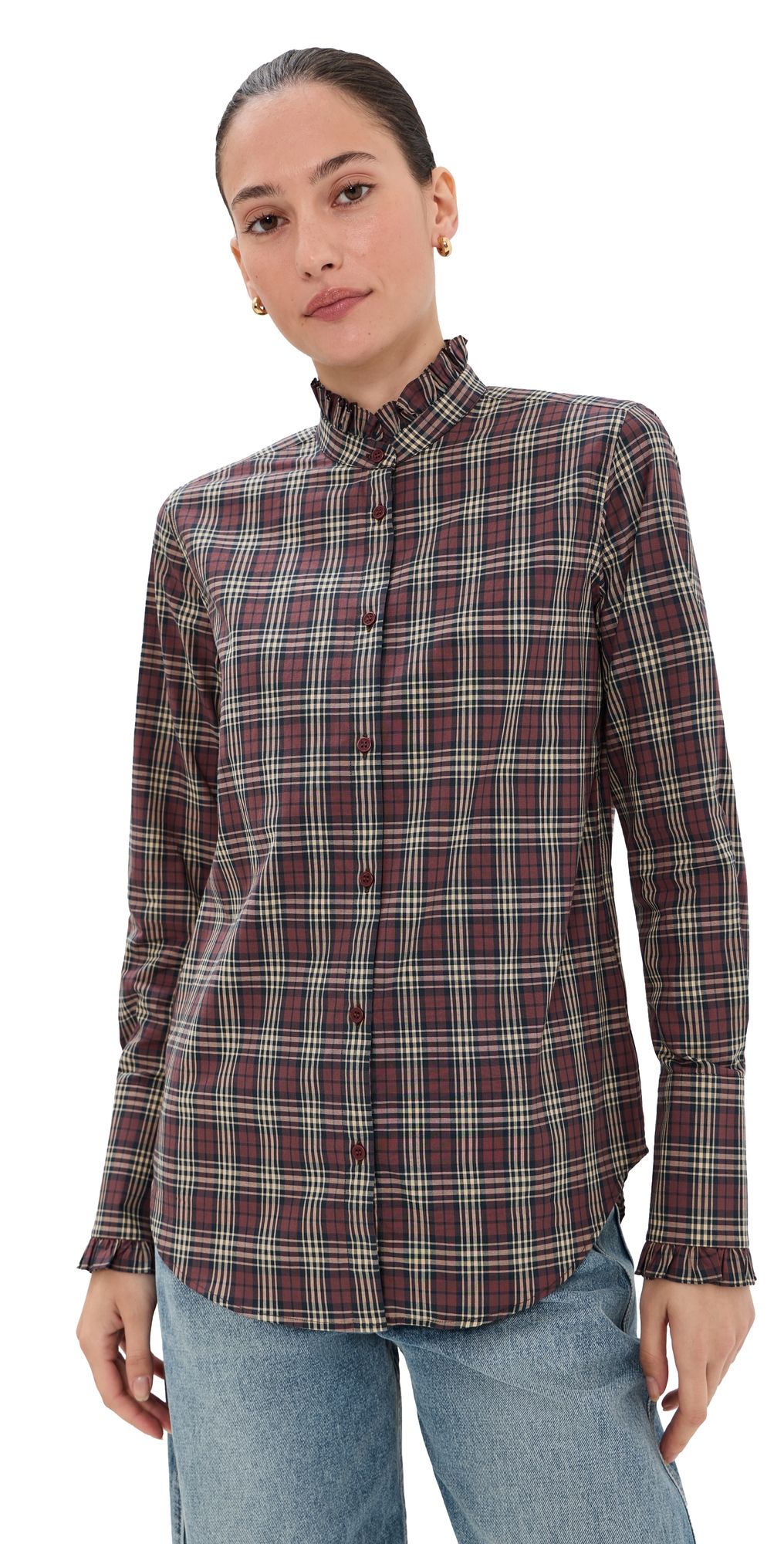 Nili Lotan Elio Shirt Rustic Check S