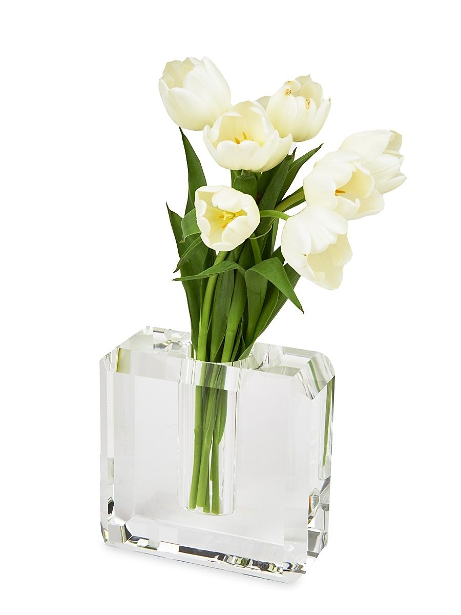 Crystal Beveled-Edge Centerpiece Vase - Clear