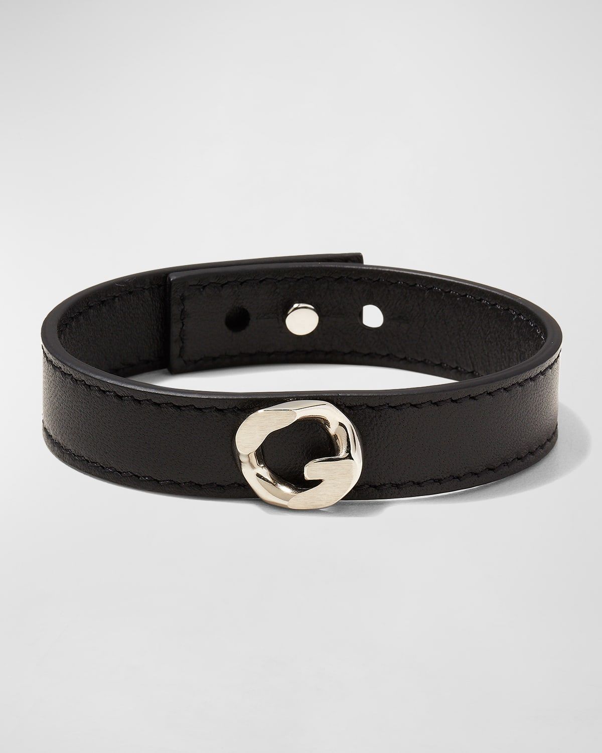 Men & apos;s G-Chain Silvery Leather Bracelet