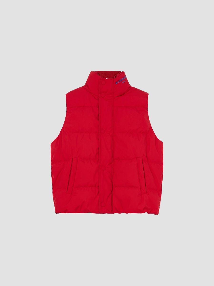 Givenchy Men's Sleeveless Gilet with Embroidery - Poppy Red - Size 46