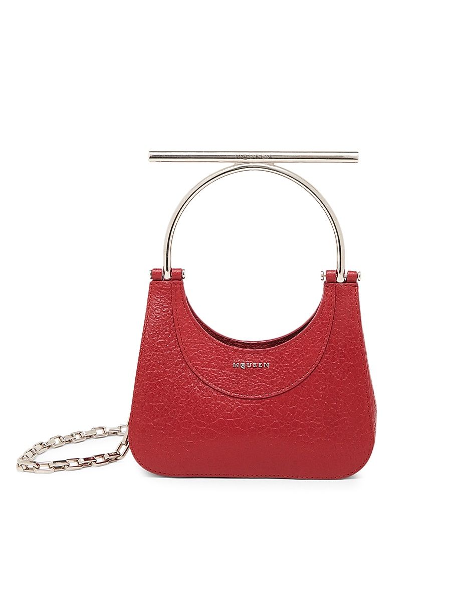 Women's Mini T-Bar Top Handle Bag - Red Silver