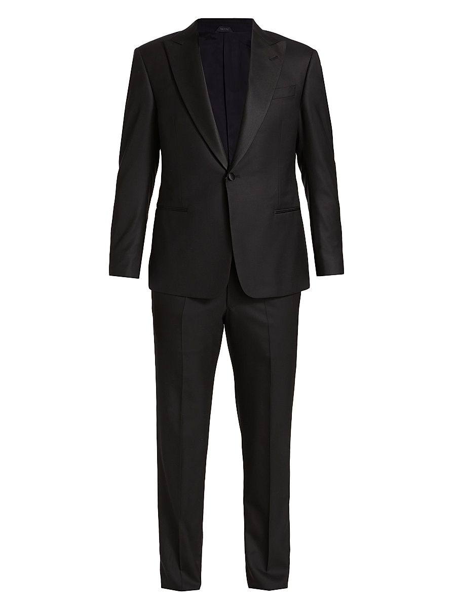 Men's Wool 2-Piece Tuxedo - Black - Size 50