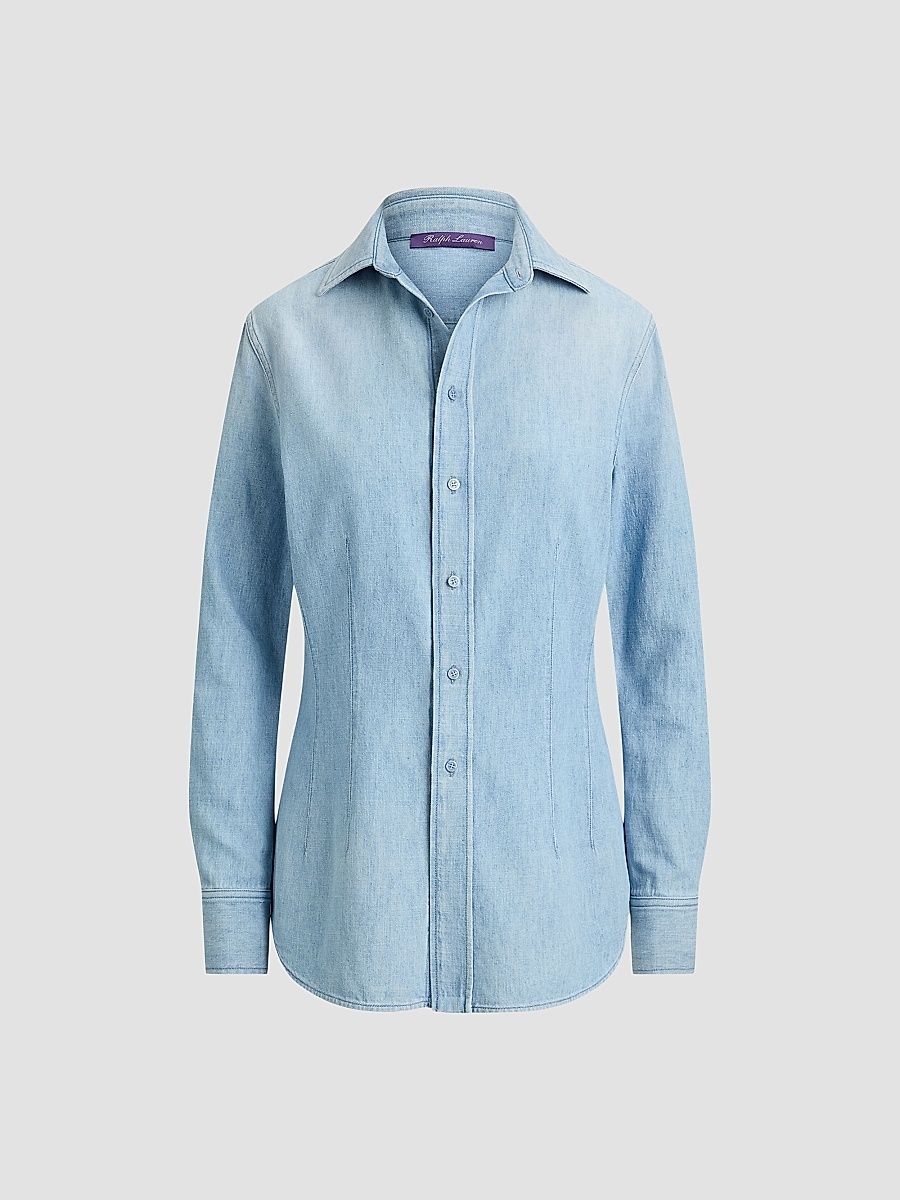 Women's Callie Denim Button-Front Shirt - Cirrus Indigo - Size 8