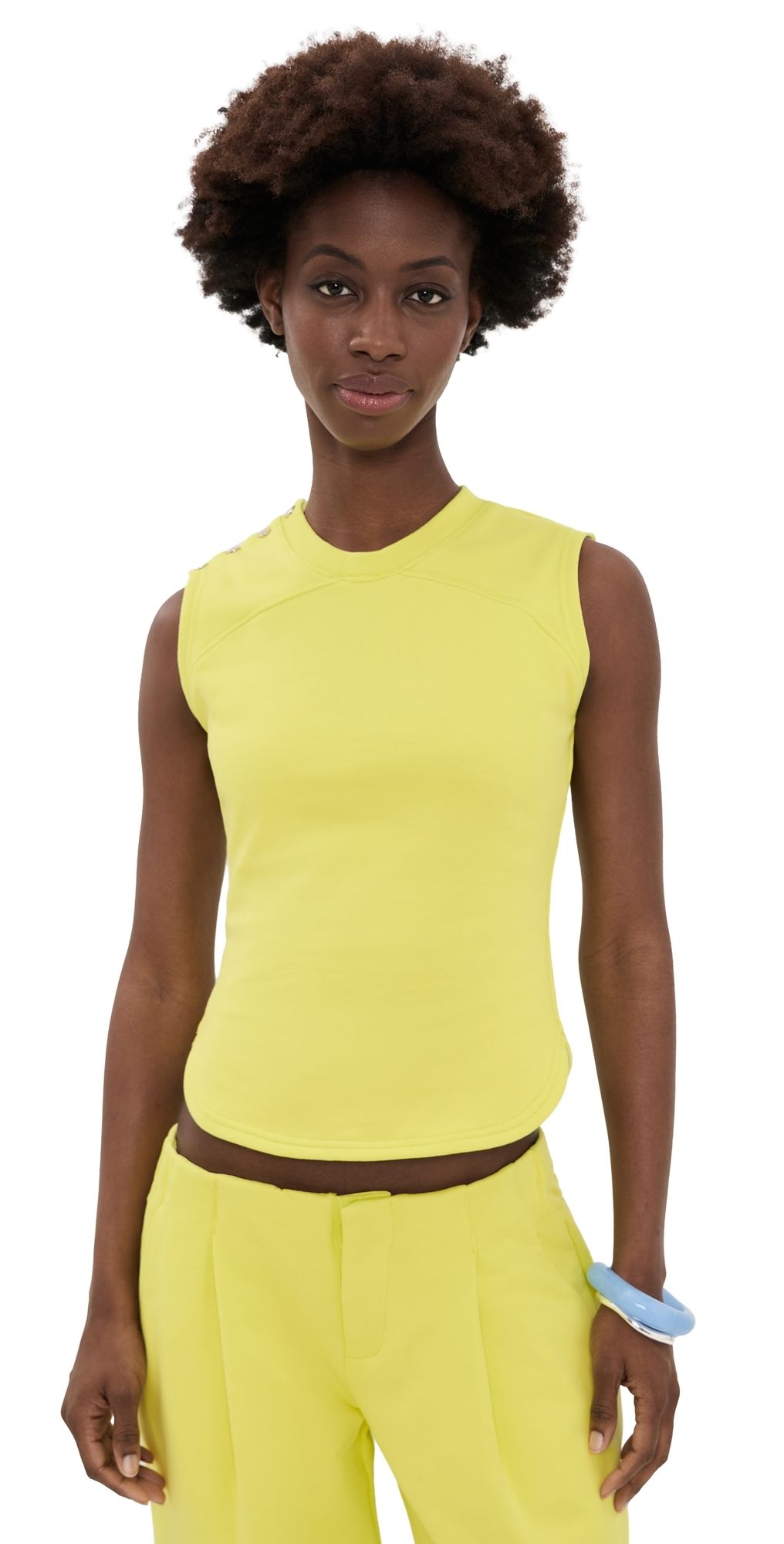 Peachy Den Trixie Sweat Vest Top Highlighter S