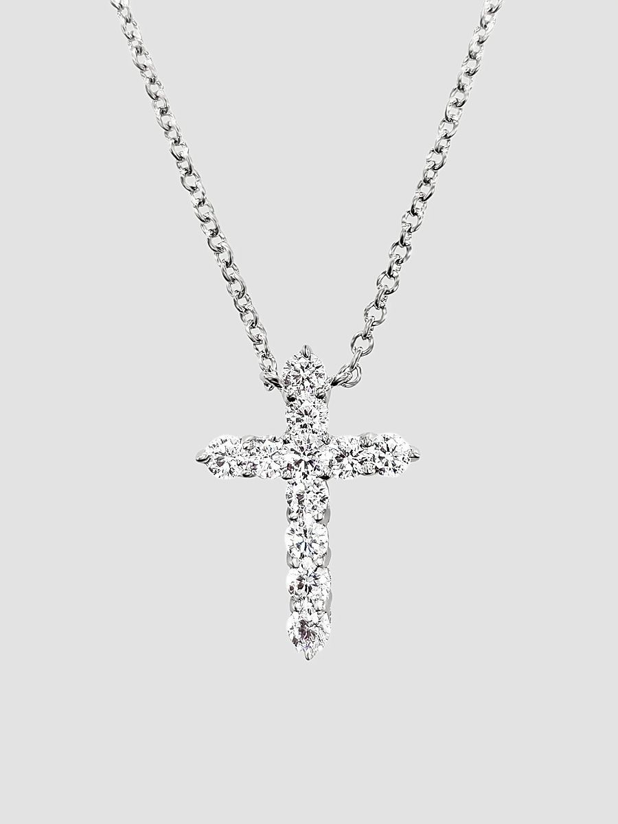 Women's Sterling Silver & 1.50 TCW Cubic Zirconia Cross Pendant Necklace - White
