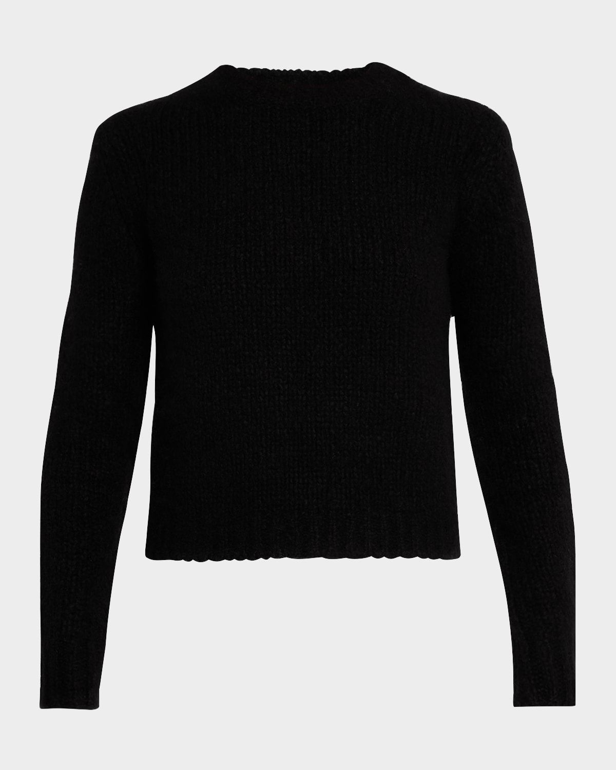 Cashmere-Silk Boucle Crop Sweater