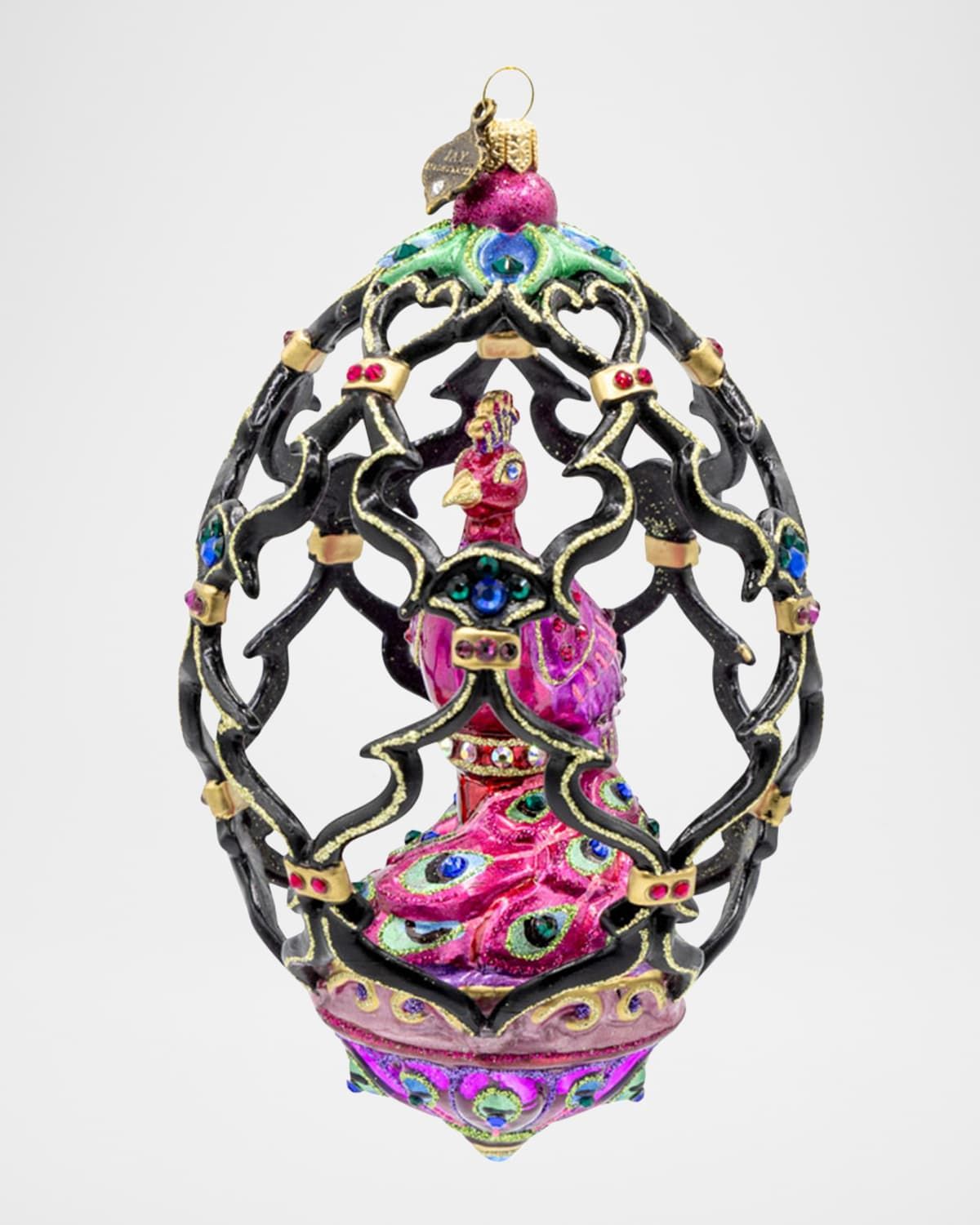 Peacock Egg Christmas Ornament